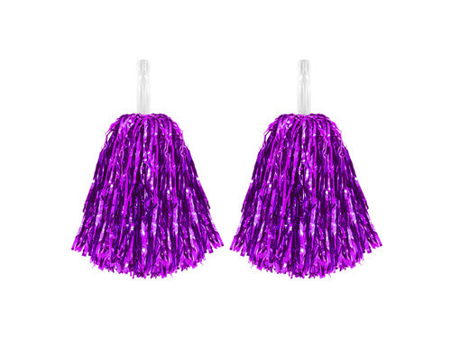 Fémszínű lila pomponok - 2 db.