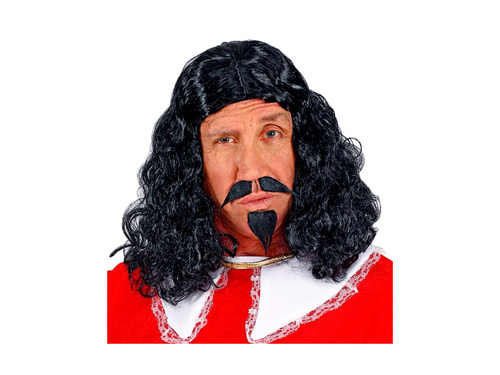 Muskétás paróka bajusszal és kecskeszakállal