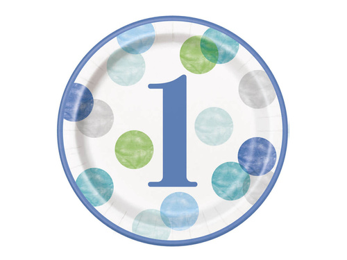 Papírtányérok születésnapra Dots - 23 cm - 8 db.