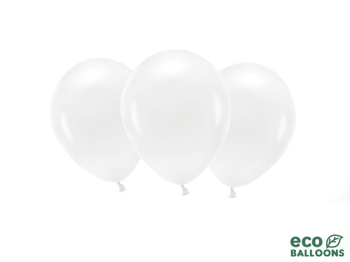 EKO pasztell fehér latex lufi - nagy - 10 db.