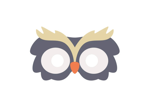 Filc maszk Bagoly - 1 db.