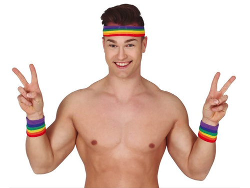 Diszkó 80-as évek szivárványos fejpánt - 3 db.