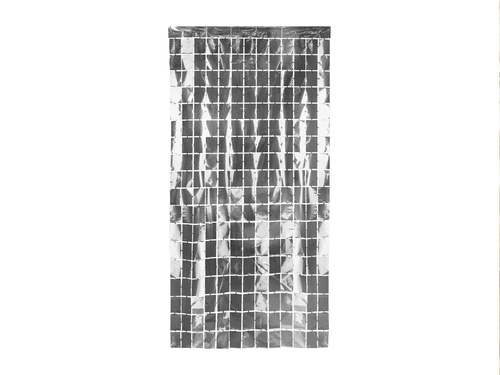 Ezüst négyzet alakú függöny - 100 x 200 cm