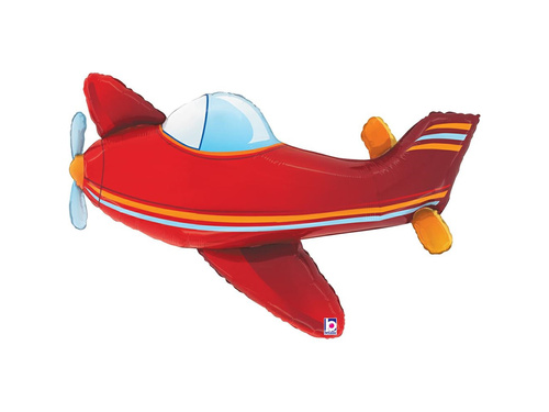 Piros repülőgép fólialufi - 88x56 cm - 1 db.