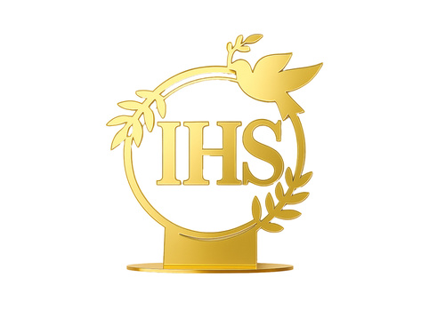 Arany IHS dekoráció - 1 db.