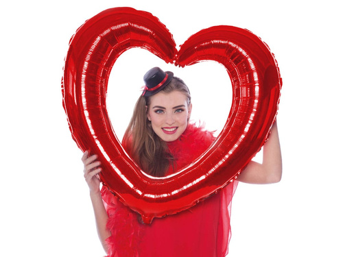 Fólia lufi szív mint képkeret - 80x70 cm