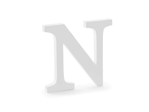 Fa dekoráció N betű - fehér