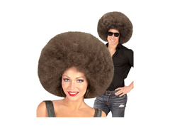 Nagy barna afro paróka, kiváló minőségű