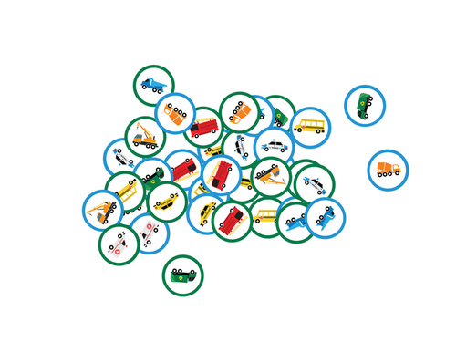 Konfetti urodzinowe Samochodziki - 36 szt.
