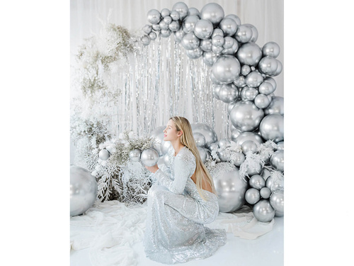 Óriás léggömb 60 cm átmérőjű - Fényes ezüst színű