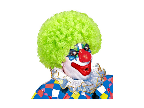 Göndör bohóc paróka zöld afro haj