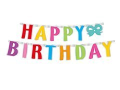 Boldog születésnapot színes banner masnival - 160 cm - 1 db.