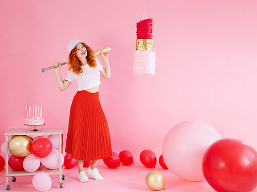 Óriás léggömb 1 m átmérőjű - piros pasztell.