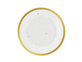 Papírtányérok fehér, arany pöttyökkel - 18 cm - 6 db.