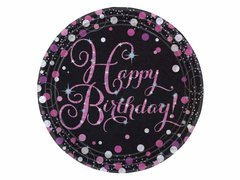 Papírtányérok születésnapokra - 23 cm - 8 db.