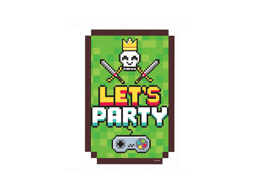 Let's Party Game On születésnapi meghívók - 6 db.