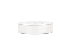 Szatén szalag, világos krém, 12 mm / 25 m, 1 db.