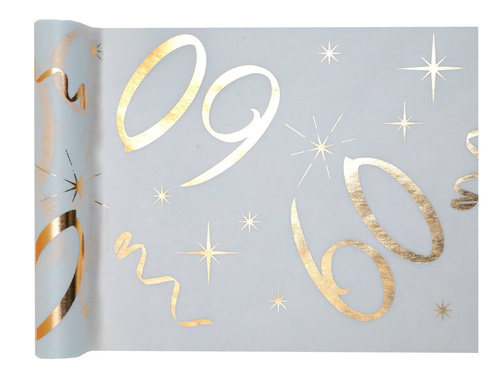 Nyomtatott asztali futó dekoráció 60. születésnapra - 30 cm x 5 m - 1 db.