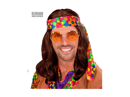 Barna Hippie Dude paróka hajpánttal