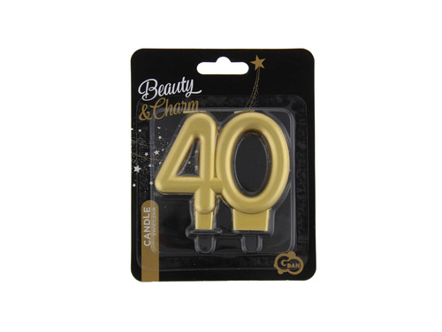 Arany fém 40. évfordulós gyertya - 1 db.