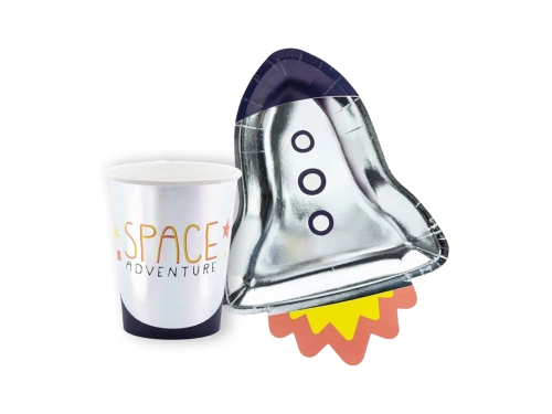 Készlet poharak + papírtányérok Cosmos- 24 db.