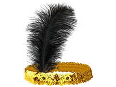 Retro arany toll és flitteres fejpánt - 1 db.