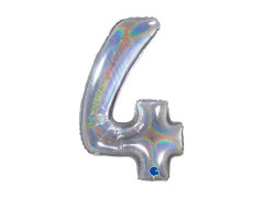 4-es számú fólialufi csillogó holografikus ezüst - 26" - 1 db.