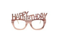 Boldog születésnapot szemüveg rózsaszín arany - 4 db.