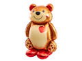Teddy maci szívvel álló fólialufi - 91 cm x 65 cm - 1 db.