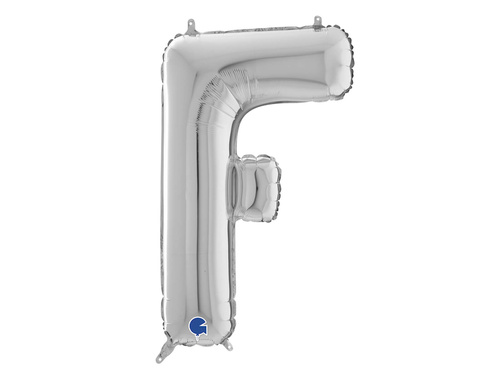 Fólialufi ezüst F betű - 66 cm - 1 db.