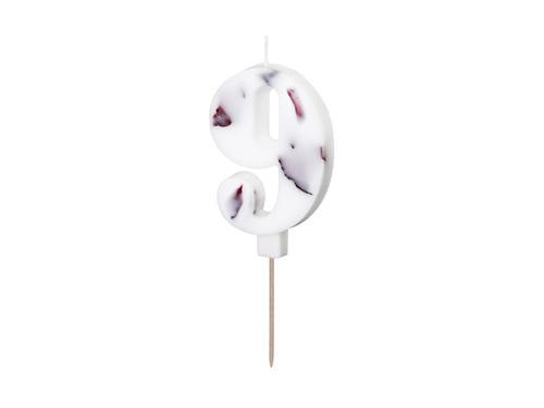 Kilencedik gyertya virágszirmokkal - 9 - 1 db.