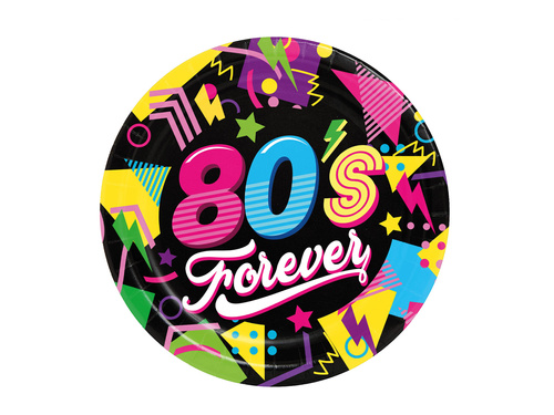 80's Forever papírtányérok - 23 cm - 6 db.
