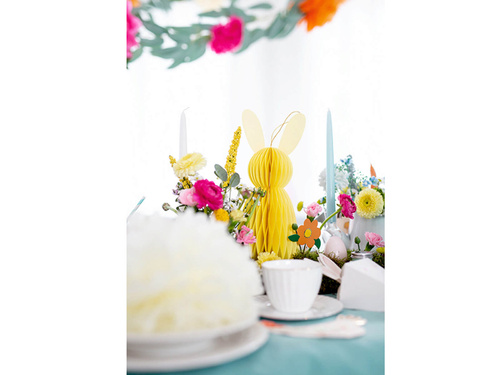 Rózsás függődísz Sárga nyuszi - 30 cm - 1 db.