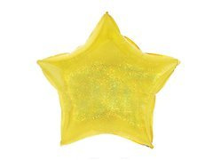 Arany holografikus csillag fólialufi - 46 cm - 1 db.