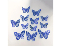 Tükör dekoráció Kék pillangók 2D- 12 db.