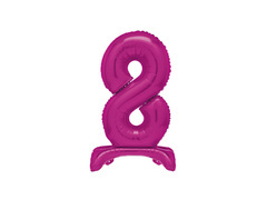 Fólia lufi álló 8-as rózsaszín - 76 cm - 1db.