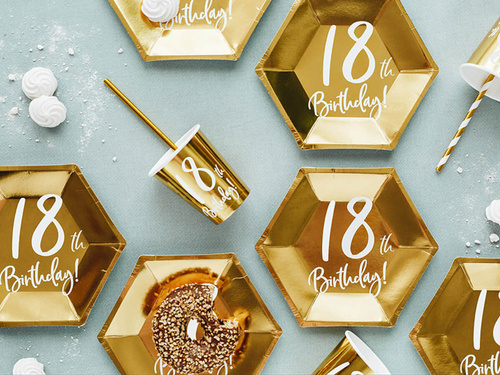 Papírpoharak 18. születésnapra 18. születésnap 18. születésnapra! arany - 220ml - 6db.