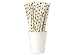 Születésnapi szívószál mancsok macskák kutyák - 19 cm - 25 db.