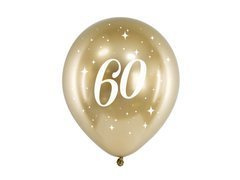 Fényes arany latex lufi 60-as számmal - 30 cm - 6 db.