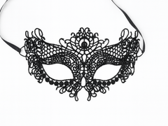 Csipke farsangi maszk fekete - 1 db.