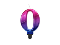 Éjszakai égbolt fém számgyertya - 0 - nulla