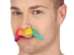 Szivárványos bajusz - 1 db.