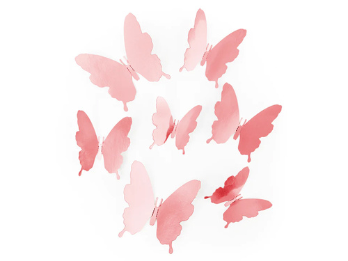 Pillangó matricák rózsaszín arany - 12 db.