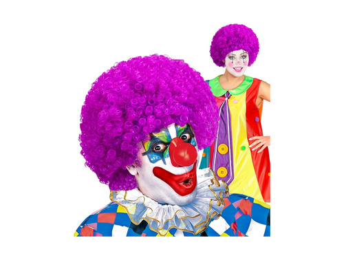 Göndör bohóc paróka lila afro haj