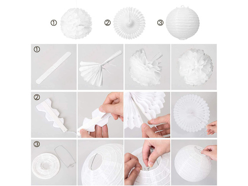 Fehér dekorációs készlet - 18 db.