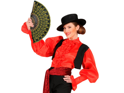 Spanyol legyező fekete és arany színben - 1 db.