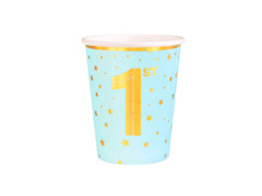 Kék születésnapi papírpoharak - 220 ml - 6 db.