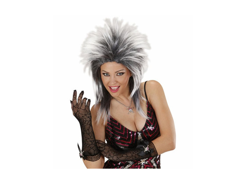 Koponyás kesztyű strasszal és pókhálóval - 33 cm