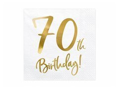 Hetvenedik születésnapi szalvéta - 70. születésnap - 33 x 33 cm - 20 db.