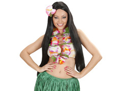 Hawaii füzér nyaklánc többszínű levelekkel - 1 db.